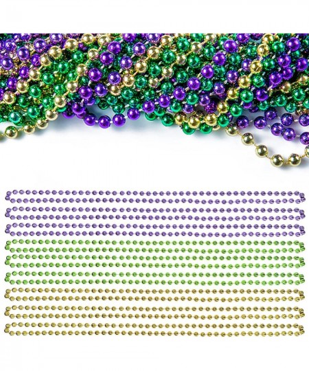 36pcs Mardi Gras Bead Necklace Bulk 33" Multi Colorful Carnival Necklaces for Venetian Mardi Gras Themed Party Favors Costume...