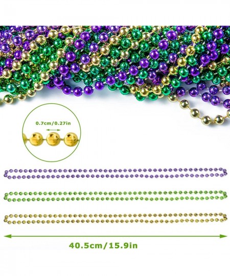 36pcs Mardi Gras Bead Necklace Bulk 33" Multi Colorful Carnival Necklaces for Venetian Mardi Gras Themed Party Favors Costume...