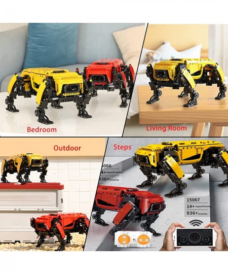 RC & APP Control Robot Dog Building Kit Set with Power Module Puppy Toy Dog Walk Electronic Pet Dog for Boys and Girls Gifts ...