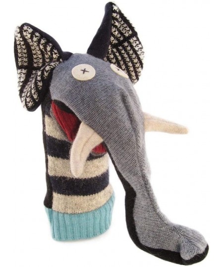 One of A Kind Wool Puppet Set - Elephant Moose Cat - Special Pricing - Made in Canada $82.16 - Hand Puppets