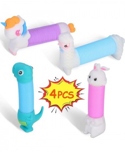 Sensory Toys New Pop Tubes Unicorn Dinosaur Bunny and Alpaca Fidget Toys Fine Motor Skills Fidget Pack 4Pcs Toddler Toys Kids...