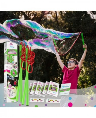 Mega Value Big Bubble Kit: 2 Large Bubble Wands 6-Pack of Big Bubble Powder (Makes 6 Gallons) | Outdoor Toy for Kids Boys Gir...