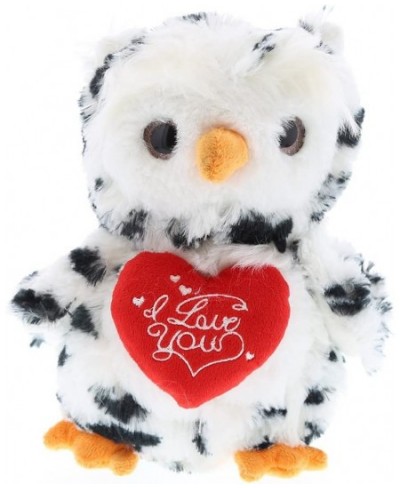 I Love You White Owl Plush - Cute Stuffed Animal with Heart and with Name Personalization for Valentines Anniversary Romantic...