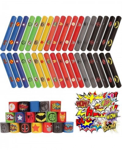 Superhero Slap Bracelet 38PCS Slap Bracelet for Kids Boys & Girls Birthday Party Supplies Favors - 38PCS Superhero Slap Brace...