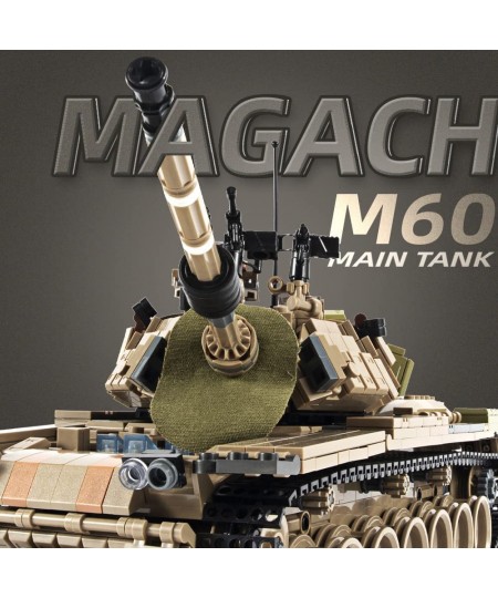 M60 Magach Tank Building Block(1753 PCS) WW2 Military Historical Collection Tank Model with 6 Soldier Figures Toys Gifts for ...