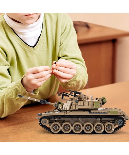 M60 Magach Tank Building Block(1753 PCS) WW2 Military Historical Collection Tank Model with 6 Soldier Figures Toys Gifts for ...