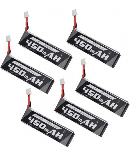 EMAX 6pcs 450mAh 1S LiPo Battery 3.8V HV 85C LiHV Batteries with PH2.0 Compatible for 1S Racing Drone Quadcopter EMAX TinyHaw...