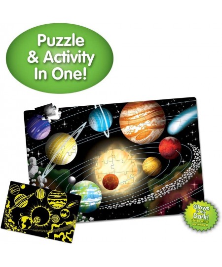 Puzzle Doubles Glow in the Dark - Space - 100 Piece Glow in the Dark Puzzle Space Puzzles For Kids Ages 4-8 Solar System Puzz...