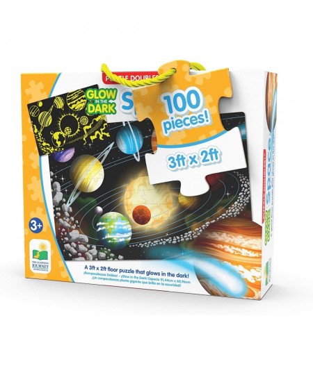 Puzzle Doubles Glow in the Dark - Space - 100 Piece Glow in the Dark Puzzle Space Puzzles For Kids Ages 4-8 Solar System Puzz...