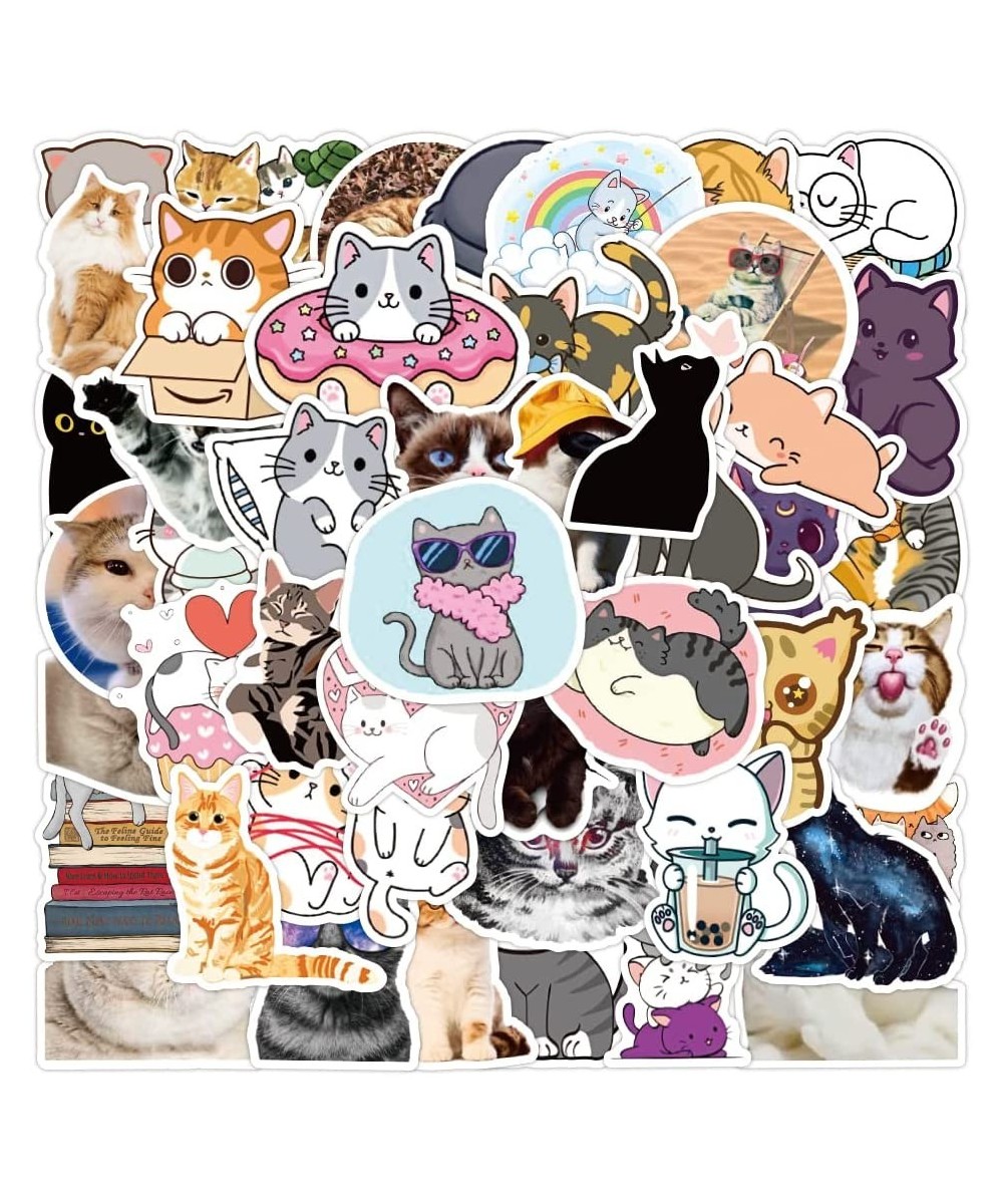 Cute Kitten Stickers 50 Pcs Cats Laptop Stickers Pack Cool Vinyl Waterproof Sticker for Pad MacBook Car Snowboard Bicycle Lug...