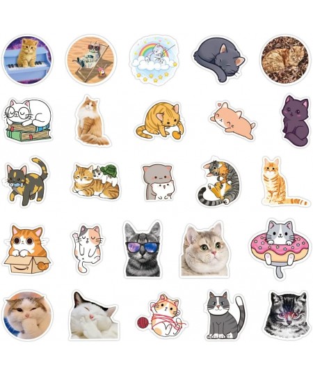 Cute Kitten Stickers 50 Pcs Cats Laptop Stickers Pack Cool Vinyl Waterproof Sticker for Pad MacBook Car Snowboard Bicycle Lug...