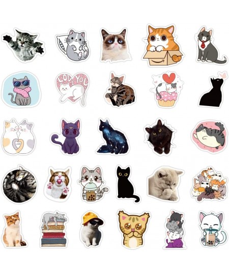 Cute Kitten Stickers 50 Pcs Cats Laptop Stickers Pack Cool Vinyl Waterproof Sticker for Pad MacBook Car Snowboard Bicycle Lug...