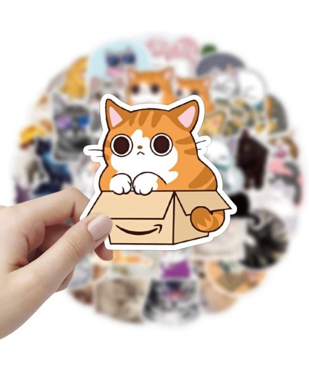 Cute Kitten Stickers 50 Pcs Cats Laptop Stickers Pack Cool Vinyl Waterproof Sticker for Pad MacBook Car Snowboard Bicycle Lug...