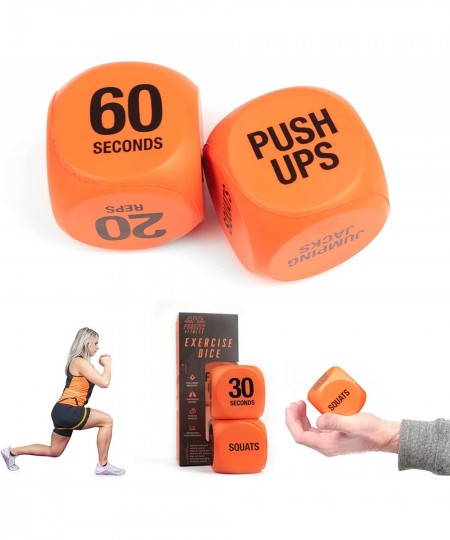 Exercise Dice - Workout Dice Game for Cardio HIIT Training and Exercise Classes - Full Body Training Includes Push Ups Squats...