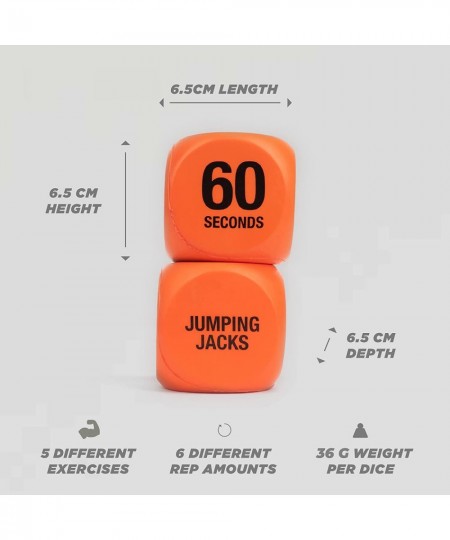 Exercise Dice - Workout Dice Game for Cardio HIIT Training and Exercise Classes - Full Body Training Includes Push Ups Squats...