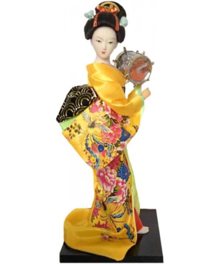 Japanese Lovely Geisha Figurines Dolls with Beautiful Kimono New House Office Decoration Miniatures Birthday Gift Yellow $26....