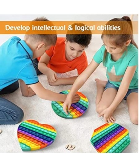 Big Rainbow Push and Pop Fidget Toy - 1 pcs Silicone Made Sensory Fidget Toy - Toy for Autistic Children - Available in 4 Sha...