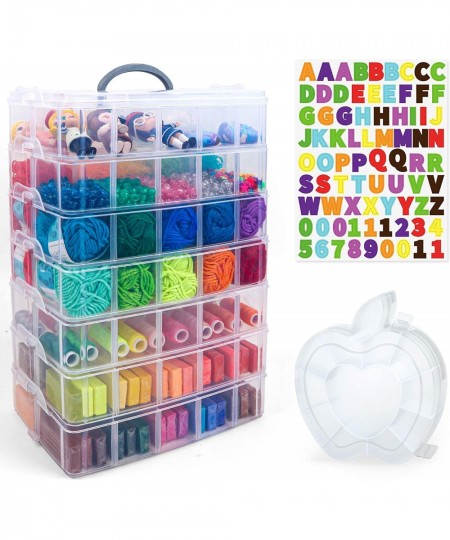 12730+ Loom Rubber Bands Refill Kit in 26 Color with 7 Layers Stackable Storage Container 500 Clips 6 Hooks Premium Bracelet ...