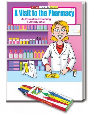 Visit to the Pharmacy - Kids Educational Coloring Books (25 Bulk Pack With Crayons) - Pharmacist Handout Supplies Drug Store ...