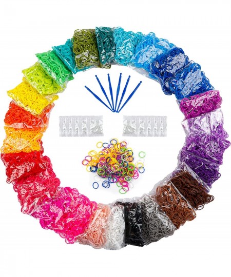 12730+ Loom Rubber Bands Refill Kit in 26 Color with 7 Layers Stackable Storage Container 500 Clips 6 Hooks Premium Bracelet ...