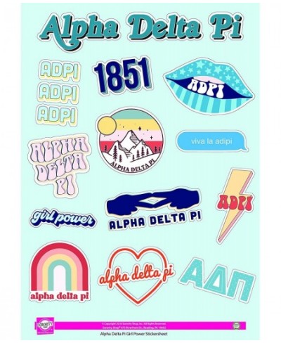 Alpha Delta Pi - Sticker Sheet - Girl Power $20.35 - Kids' Stickers