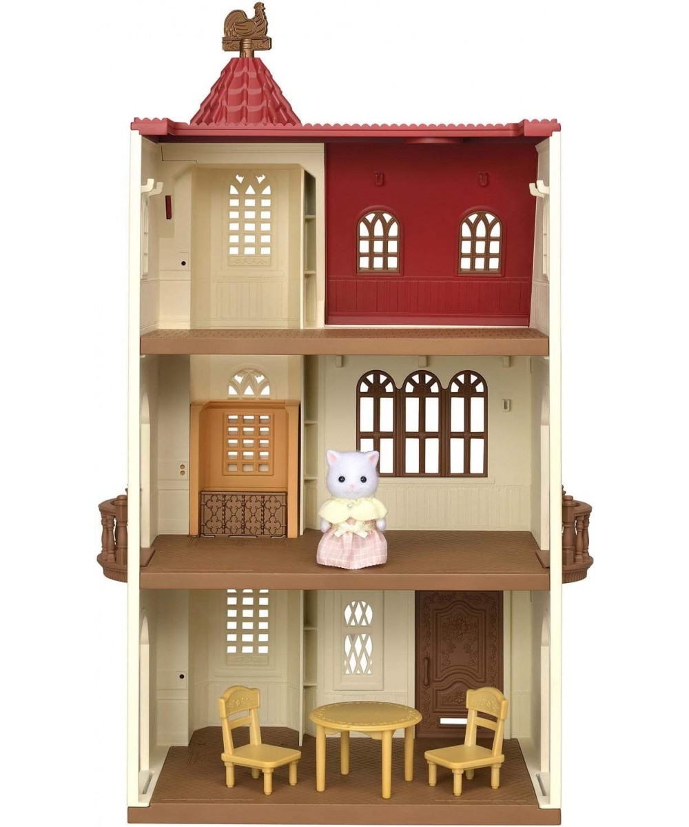 Red Roof Tower Home 3 Story Dollhouse Playset with Figure Furniture and Accessories $106.12 - Dollhouses