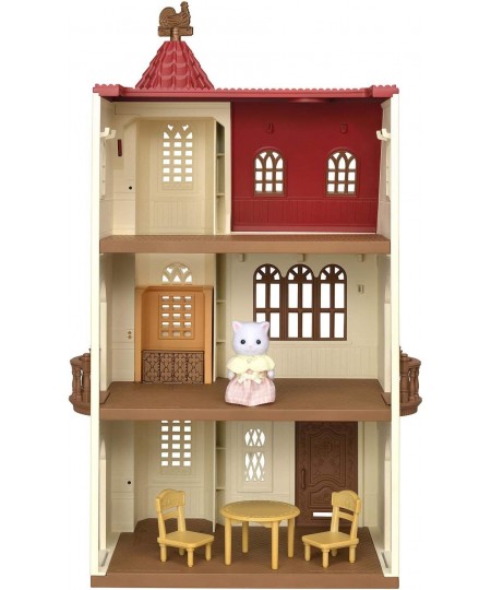 Red Roof Tower Home 3 Story Dollhouse Playset with Figure Furniture and Accessories $106.12 - Dollhouses