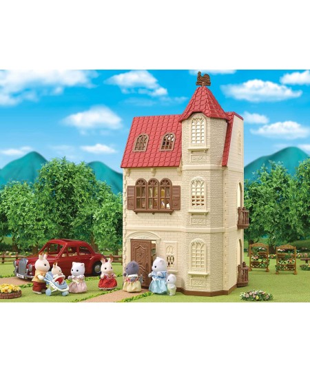 Red Roof Tower Home 3 Story Dollhouse Playset with Figure Furniture and Accessories $106.12 - Dollhouses