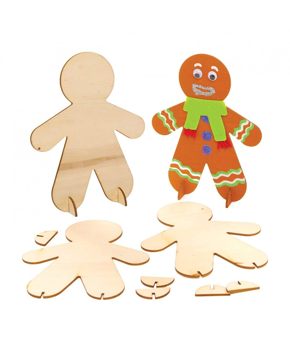 AT180 Decorative Wooden People - Pack Of 6 Stand Up Ornament Great For Christmas Arts And Crafts Projects Ideal Home School A...