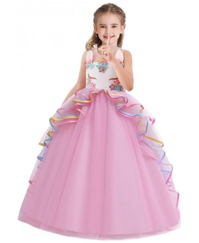 Girls Unicorn Birthday Costume Princess Sleeveless Tulle Dress Halloween Christmas Party Pageant Long Ball Gown $49.04 - Kids...