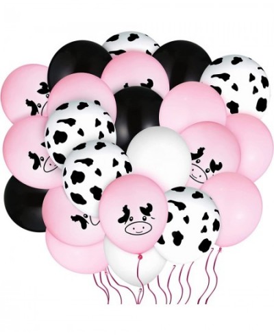 100 Pieces Cow Balloons Cow Print Balloon Cow Party Decoration Balloon Pink Cow Latex Balloon for Farm Animal Theme Birthday ...