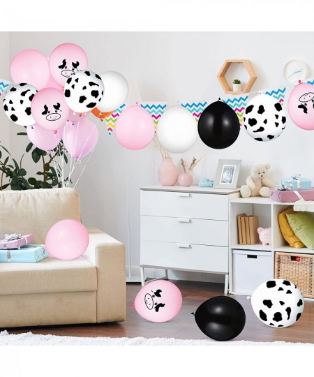 100 Pieces Cow Balloons Cow Print Balloon Cow Party Decoration Balloon Pink Cow Latex Balloon for Farm Animal Theme Birthday ...