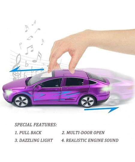 Model X Toy Car 1:32 Zinc Alloy Diecast Car Toys for Kids Pull Back Collectible Vehicle Toy Door Opening Scale Car Model with...