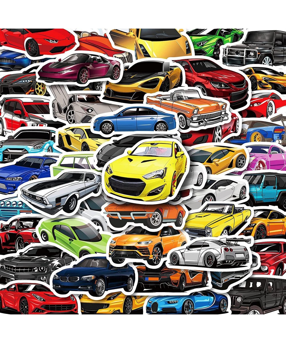 Pack of 50 Sports Car Stickers Cool Racing Stickers Water Bottle Laptop Cell Phone Guitar Skateboard Helmet Vinyl Sticker Kid...