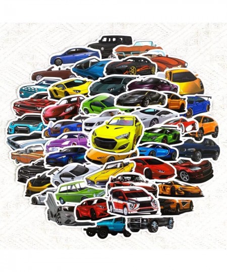 Pack of 50 Sports Car Stickers Cool Racing Stickers Water Bottle Laptop Cell Phone Guitar Skateboard Helmet Vinyl Sticker Kid...