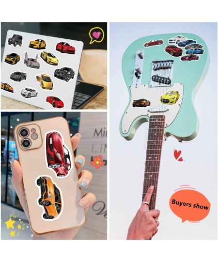 Pack of 50 Sports Car Stickers Cool Racing Stickers Water Bottle Laptop Cell Phone Guitar Skateboard Helmet Vinyl Sticker Kid...