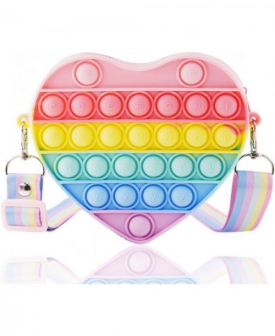 Valentine Heart Pop Shoulder Bag Fidget Toys Mini Purse Crossbody Bags Sensory Fidget Toys for Kids Girls Women Stress Relief...