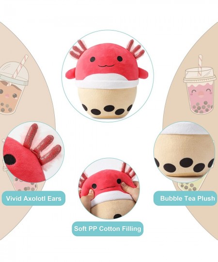 Axolotl Boba Plush 10" Cute Axolotl Boba Stuffed Animal Toy Bubble Tea Plushie Doll Pillow for Kids Gift Boys and Girls Party...