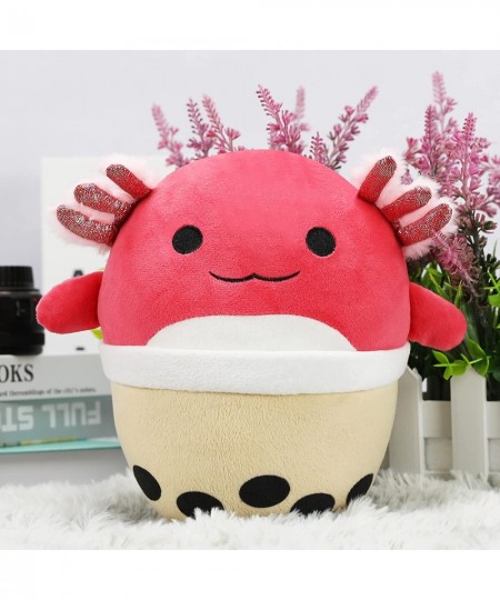 Axolotl Boba Plush 10" Cute Axolotl Boba Stuffed Animal Toy Bubble Tea Plushie Doll Pillow for Kids Gift Boys and Girls Party...