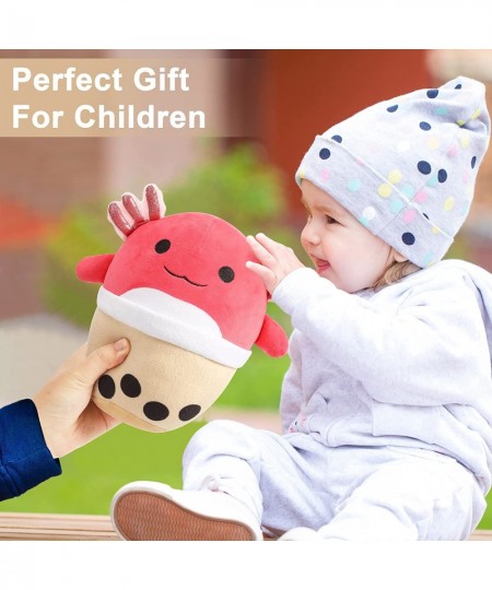 Axolotl Boba Plush 10" Cute Axolotl Boba Stuffed Animal Toy Bubble Tea Plushie Doll Pillow for Kids Gift Boys and Girls Party...