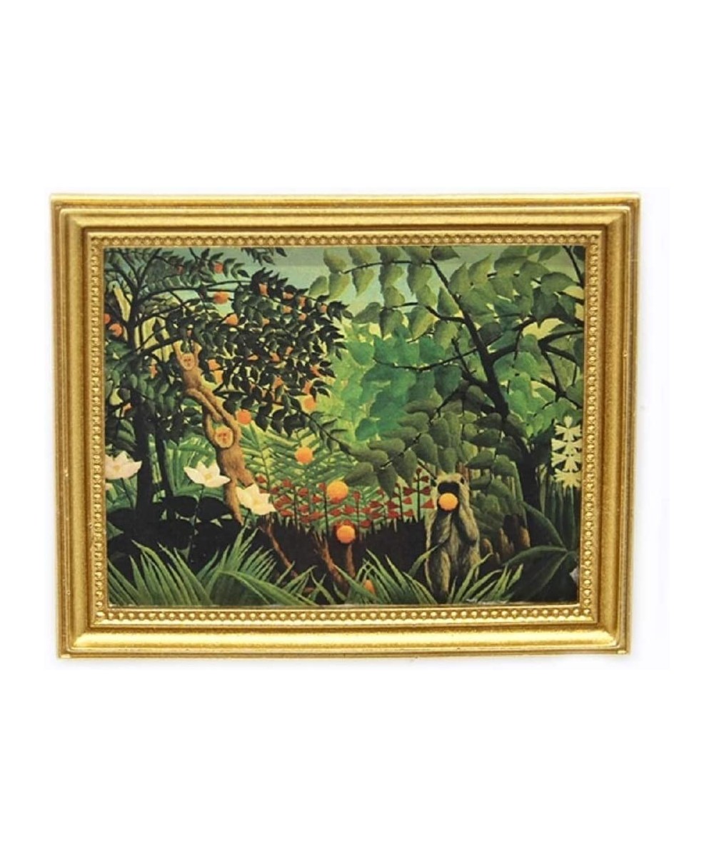 Dollhouse Exotic Landscape Picture Painting in Gold Frame Miniature Accessory $21.37 - Dollhouse Accessories