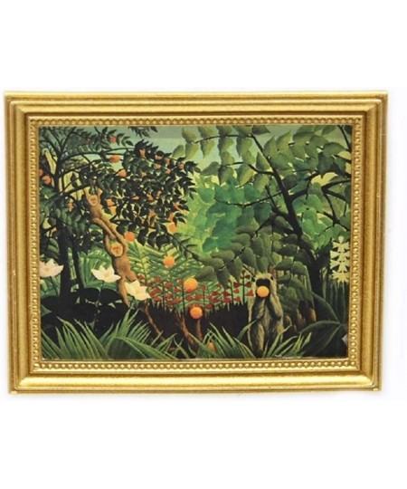 Dollhouse Exotic Landscape Picture Painting in Gold Frame Miniature Accessory $21.37 - Dollhouse Accessories