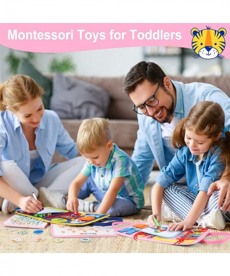 Busy Board for Toddlers - Montessori Toys Sensory Activity Board for Fine Motor Skills Airplane Car Travel Essentials for Kid...