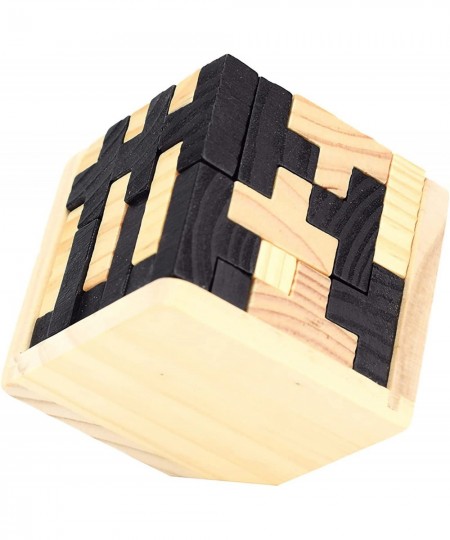 3D Wooden Brain Teaser Puzzle Cube Wooden Puzzles T-Shaped Jigsaw Logic Puzzle Game Puzzles Educational Toy for Kids and Adul...