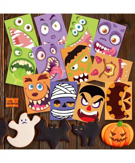 24 Sheets Halloween Pumpkin Party Games Stickers for Kids Make Your Own Jack O Lantern Pumpkin Decorating Stickers Kids Hallo...