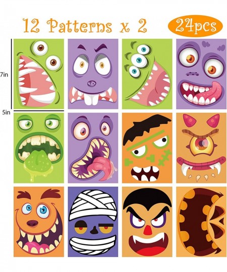 24 Sheets Halloween Pumpkin Party Games Stickers for Kids Make Your Own Jack O Lantern Pumpkin Decorating Stickers Kids Hallo...