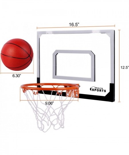 Indoor Mini Basketball Hoop Set for Kids - 17" x 12.5" Door Basketball Hoops for Room&Wall Mounted with Complete Accessories ...