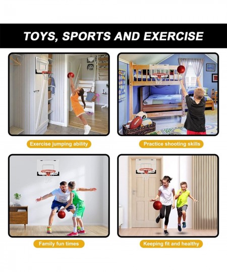 Indoor Mini Basketball Hoop Set for Kids - 17" x 12.5" Door Basketball Hoops for Room&Wall Mounted with Complete Accessories ...