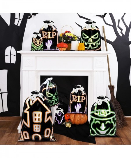 Halloween Drawstring Gift Bags Black Shining Candy Bags Halloween Party Favors Trick or Treat Bags $22.31 - Kids' Party Favor...