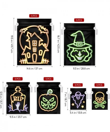 Halloween Drawstring Gift Bags Black Shining Candy Bags Halloween Party Favors Trick or Treat Bags $22.31 - Kids' Party Favor...